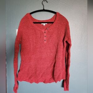 AE Long-Sleeve Knit Henley Sweater